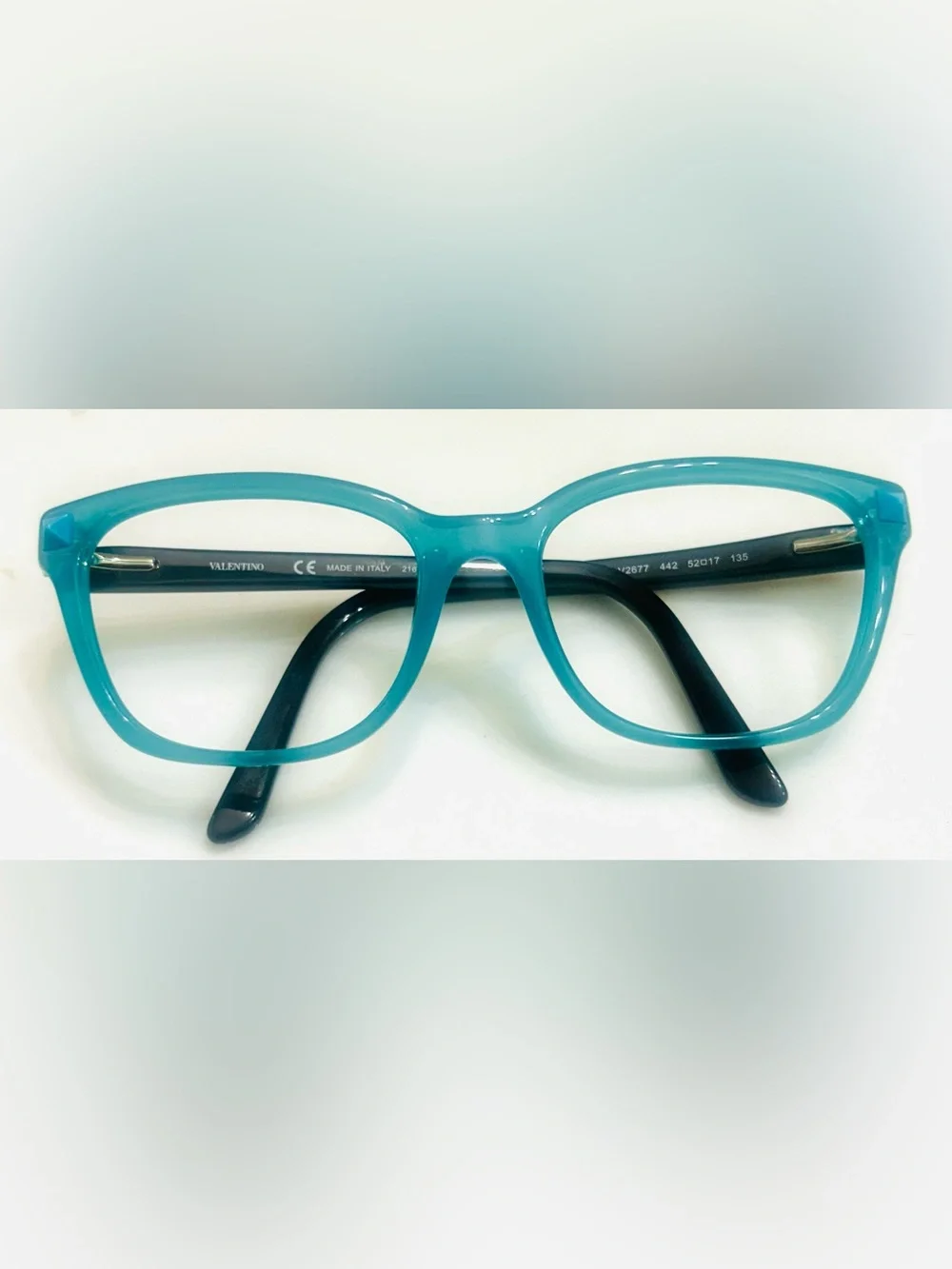 Valentino w/ studs two-Pair Eyeglasses Frame ONLY in Teal and Black/cream